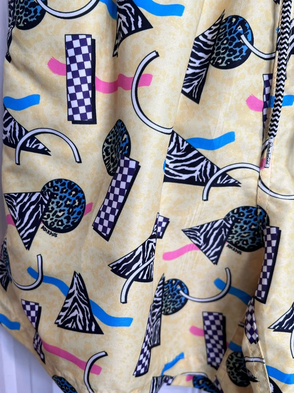 Boardies 80s Novelty Print All Over Geometric Pattern Board Shorts. Size Small.